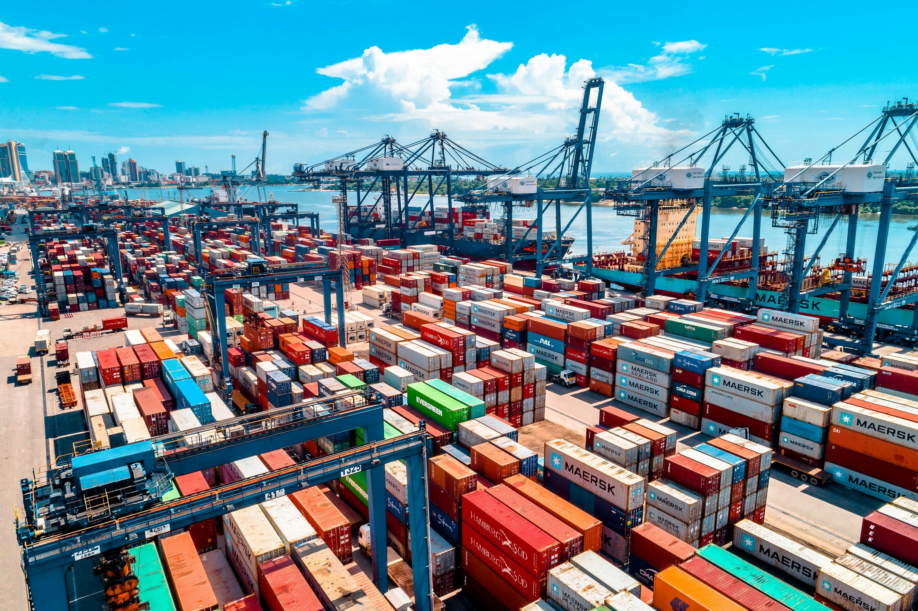 International shipping port and global trading network